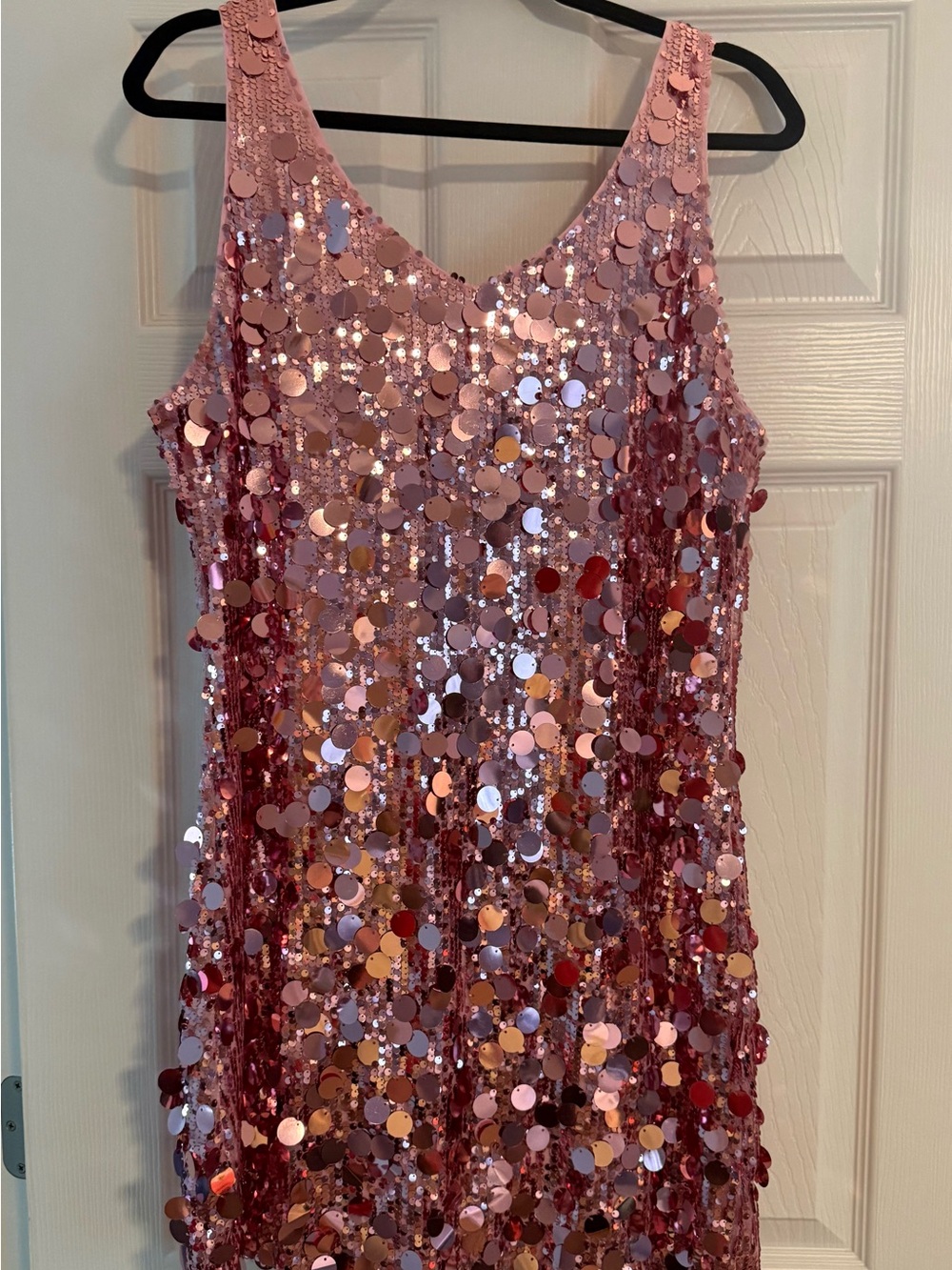 Pink Sequin Sleeveless Party Dress